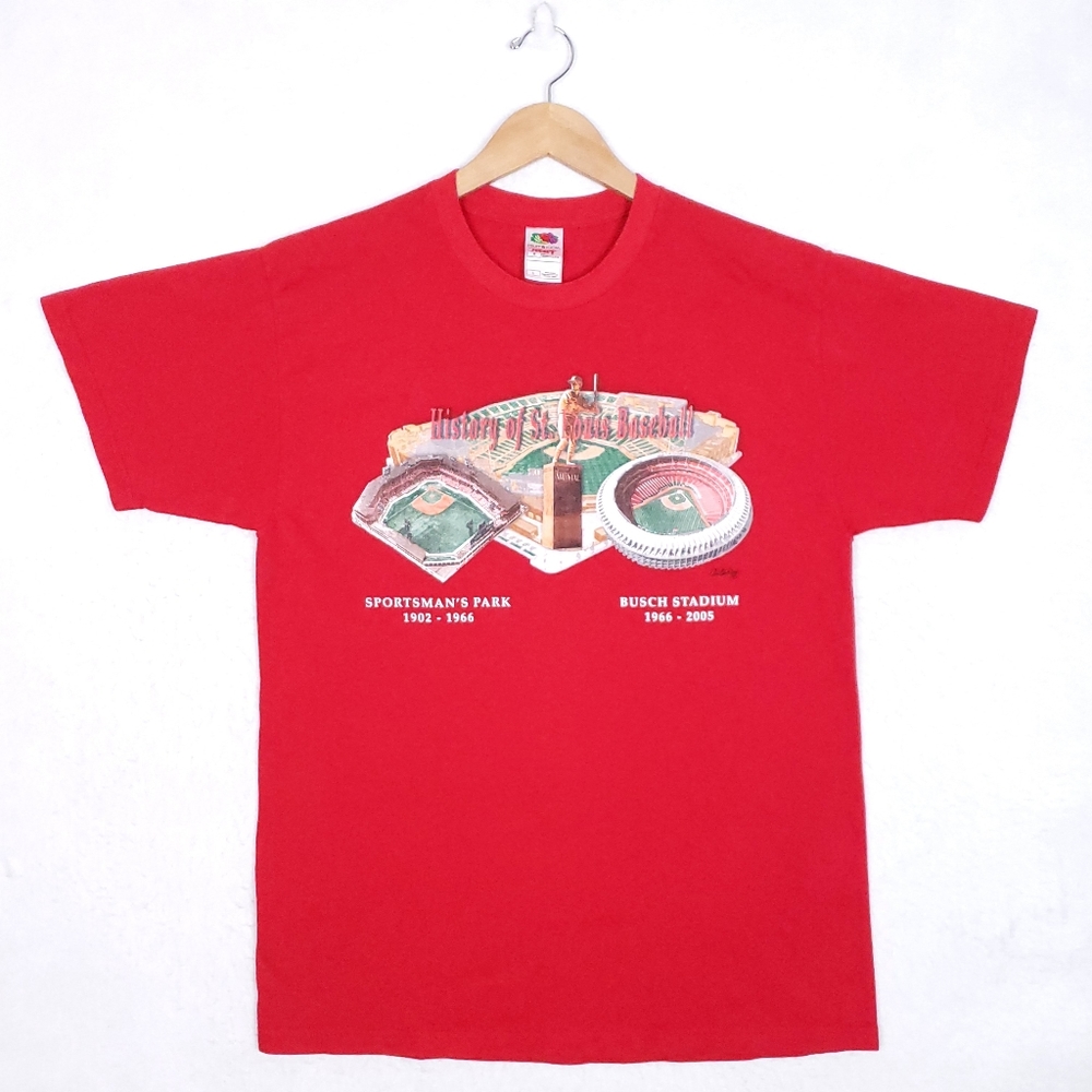2005 History of St Louis Cardinals Baseball Y2K Stanley Frank Musial T-shirt